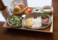 A set of japanese healthy breakfast serving, western style