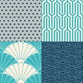Set of Japanese seamless patterns Royalty Free Stock Photo