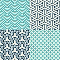 Set of Japanese seamless patterns