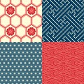 Set of Japanese seamless patterns Royalty Free Stock Photo