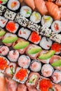 Set of Japanese sushi background Royalty Free Stock Photo