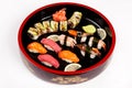 Set of Japanese sushi on a plate Royalty Free Stock Photo