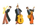 Set of jazz musicians. Royalty Free Stock Photo