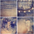 Set jeans texture background Royalty Free Stock Photo