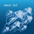 Set of jellyfish on a dark blue background Royalty Free Stock Photo