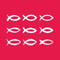 Set of Jesus fish icons. Royalty Free Stock Photo