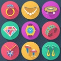 Set of jewelry flat icons