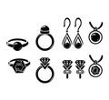 Set of 8 jewelry icons