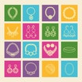 Set of jewelry icons - Illustration