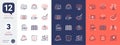 Set of Job interview, Inclusion and Leaf line icons. For design. Vector