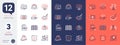 Set of Job interview, Inclusion and Leaf line icons. For design. Vector