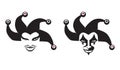 Set of jokers head. Jesters. Buffoons. For your design, vector