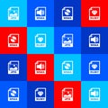 Set JPG file document, WMA, and RUBY icon. Vector
