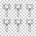 Set of Judge hammer icon, law auction symbol, justice sign vector illustration button Royalty Free Stock Photo