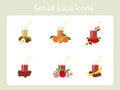 Set of juice painting icons Royalty Free Stock Photo