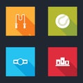 Set Jump rope, Tennis ball, Boxing belt and Award over sports winner podium icon. Vector Royalty Free Stock Photo