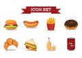 set of junk food icons. Vector illustration decorative design Royalty Free Stock Photo