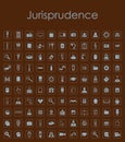 Set of jurisprudence simple icons Royalty Free Stock Photo