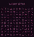 Set of jurisprudence simple icons Royalty Free Stock Photo
