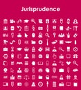 Set of jurisprudence simple icons Royalty Free Stock Photo