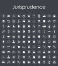 Set of jurisprudence simple icons Royalty Free Stock Photo