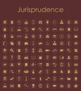 Set of jurisprudence simple icons Royalty Free Stock Photo