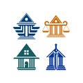 Set Justice Building logo and icon design template, suitable for your company Royalty Free Stock Photo