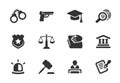 Set of justice and police icons