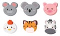 Set of kawaii animal emoticons Vector Royalty Free Stock Photo