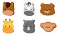 Set of kawaii animal emoticons Vector Royalty Free Stock Photo