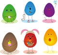 A set of kawaii eggs