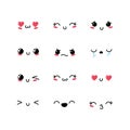 Set kawaii emoji emotion design icon