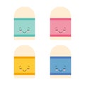 Set of kawaii eraser cute character mascot. Back to school illustration