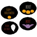 Set of 4 kawaii halloween stickers
