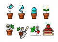 set kawaii icons strawberries