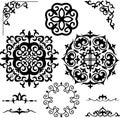 Set Kazakh Asian ornaments and patterns