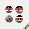 Set of KENYA flags round badges Royalty Free Stock Photo