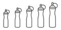 Set of a ketchup bottle / mustard squeeze bottle line art icon for apps and websites
