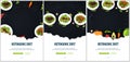 Set of Ketogenic Diet banners, Healty Keto food. Low carbs ketogenic diet food. Vector Illustration.