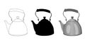 Set of Kettles. Cartoon vector illustration Royalty Free Stock Photo