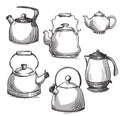 Set of kettles Royalty Free Stock Photo