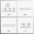 Set of Keyboard buttons on white background. Vector illustration. Royalty Free Stock Photo