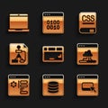 Set Keyboard, Server, Data, Web Hosting, Browser files, Cloud technology data transfer, setting, Flowchart, Books about Royalty Free Stock Photo
