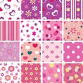 Set of kid seamless patterns