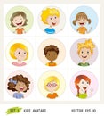 Set of kids avatar icons