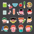 Set of kids and education icon