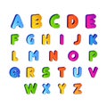 set of Kids font alphabet vector in colorful design. Cartoon Alphabetical letters for baby