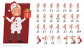 Set of kids girl wearing Christmas snowman costumes character vector design. Presentation in various action with emotions