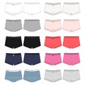 Set of kids mini short knickers underwear. Lady underpants.