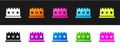 Set King crown icon isolated on black and white background. Vector Royalty Free Stock Photo